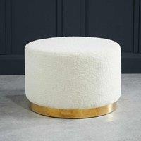 LPD Furniture Lara Pouffe Ted Fabric Large, Cream