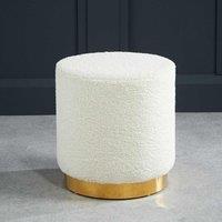 LPD Furniture Lara Pouffe Ted Fabric Small, Cream