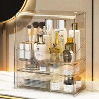 LivingandHome Living and Home 3 Tier Clear Cosmetic Organizer, Clear