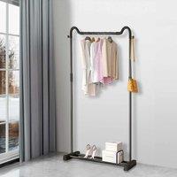 LivingandHome Living and Home Black Metal Freestanding Garment Rack, Black