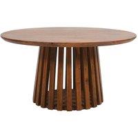 IH Design Nencho Mango Wood Round Coffee Table 80cm, Brown