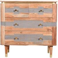 IH Design Cotati Acacia Wood 4 Drawers Chest, Multi