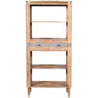 IH Design Cotati Acacia Wood 2 Drawers Open Bookcase, Multi