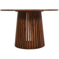 IH Design Nencho Mango Wood Round Dining Table 4 To 6 Seater, Brown