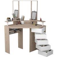 Parisot Corner Beauty Bar Oak And White, White