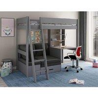 Kids Avenue Estella Grey - High With Desk Futon black Futon , Grey
