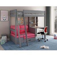 Kids Avenue Estella Grey - High With Desk Futon pink Futon , Grey