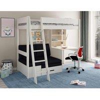 Kids Avenue Estella White - High With Desk Futon black Futon , White