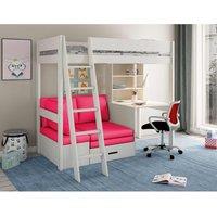 Kids Avenue Estella White - High With Desk Futon pink Futon , White