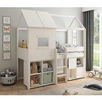 Kids Avenue Midi Playhouse With Desk And Cube, White
