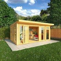 Mercia 5x3m 'Edwinstowe' Insulated Garden Room w/ White UPVC, Brown