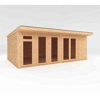 Mercia 6x4m 'Edwinstowe' Insulated Garden Room w/ White UPVC, Brown