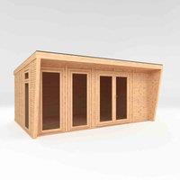 Mercia 5x3m 'Harlow' Insulated Garden Room w/ White UPVC, Brown