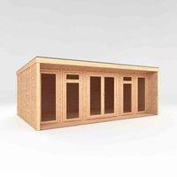 Mercia 6x3m 'Cresswell' Insulated Garden Room w/ White UPVC, Brown