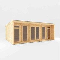 Mercia 6x4m 'Cresswell' Insulated Garden Room w/ White UPVC, Brown