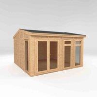 Mercia 4x4m 'Rufford' Insulated Garden Room w/ White UPVC, Brown