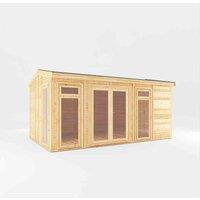 Mercia 5x3m 'Rufford' Insulated Garden Room w/ White UPVC, Brown