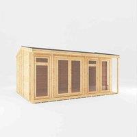 Mercia 5x3m 'Thoresby' Insulated Garden Room w/ White UPVC, Brown