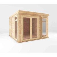 Mercia 3m x 3m DIY Insulated Garden Room, Brown