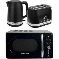 Hamilton Beach Kettle Toaster & Microwave Bundle, Black