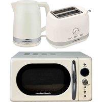 Hamilton Beach Kettle Toaster & Microwave Bundle, Cream