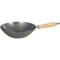 Dexam 10.5inch 27Cm Standard Gauge Uncoated Carbon Steel Wok, Silver