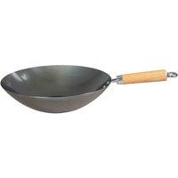 Dexam 12inch 30Cm Heavy Gauge Uncoated Carbon Steel Wok, Silver