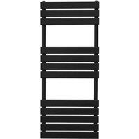 Monster Shop Flat Panel Towel Radiator 1200 X 450Mm Black, Black