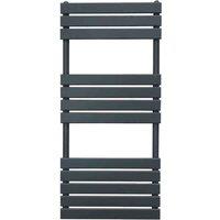 Monster Shop Flat Panel Towel Radiator 1200 X 500Mm Anthracite Grey, Grey