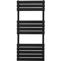 Monster Shop Flat Panel Towel Radiator 1200 X 500Mm Black, Black