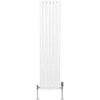 Monster Shop Oval Column Radiator & Valve 1600 X 360Mm White, White