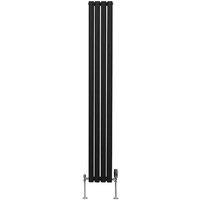 Monster Shop Oval Column Radiator & Valve 1800 X 240Mm Black, Black