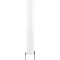 Monster Shop Oval Column Radiator & Valve 1800 X 240Mm White, White