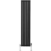 Monster Shop Oval Column Radiator & Valve 1800 X 360Mm Black, Black