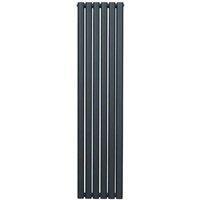 Monster Shop Oval Column Radiator - 1600Mm X 360Mm - Anthracite Grey, Grey