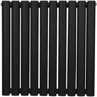 Monster Shop Oval Column Radiator 600 X 600Mm Black, Black