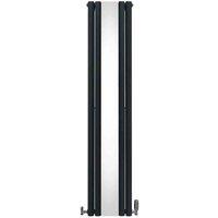 Monster Shop Oval Mirror Radiator & Valve 1800Mm X 380Mm Anthracite Grey, Grey