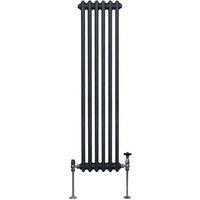 Monster Shop Traditional 2 Column Radiator 1500 X 292Mm Anthracite Grey, Grey