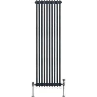 Monster Shop Traditional 2 Column Radiator 1800 X 472Mm Anthracite Grey, Grey
