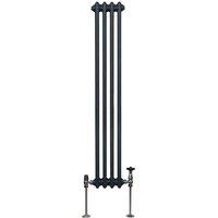 Monster Shop Traditional 3 Column Radiator - 1500 X 202Mm - Anthracite Grey, Grey