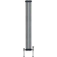 Monster Shop Traditional 3 Column Radiator 1800 X 202Mm Anthracite Grey, Grey