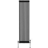 Monster Shop Traditional 3 Column Radiator - 1800 X 382Mm - Black, Black