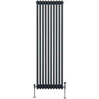 Monster Shop Traditional 3 Column Radiator - 1800 X 472Mm - Anthracite Grey, Grey