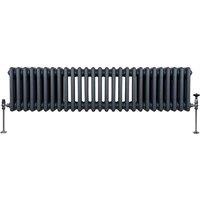 Monster Shop Traditional 3 Column Radiator - 300 X 1192Mm - Anthracite Grey, Grey