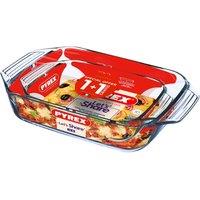 Pyrex Set Of 2 Rectangular Roasters, Clear