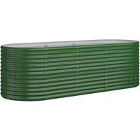 vidaXL Garden Raised Bed Powder-coated Steel 224x80x68 cm Green, Green