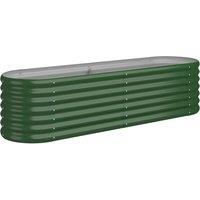 vidaXL Garden Raised Bed Powder-coated Steel 152x40x36 cm Green, Green
