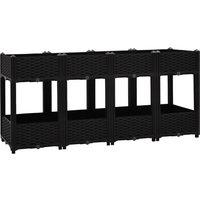 vidaXL Raised Bed 160x40x71cm Polypropylene, Black