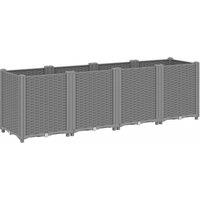 vidaXL Garden Planter Light Grey 160x40x53 cm PP, Grey