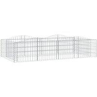 vidaXL Arched Gabion Raised Bed 200x100x50 cm Galvanised Iron, Silver